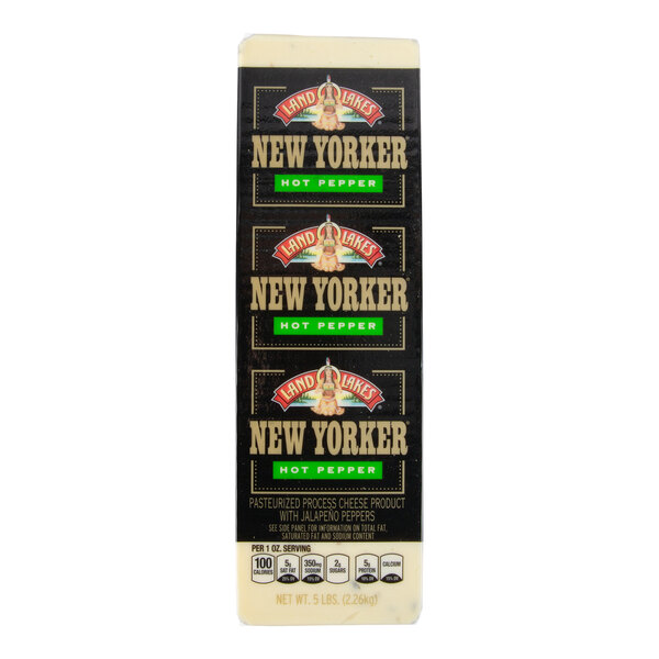 Land O Lakes 5 lb. New Yorker Hot Pepper American Cheese Solid Block - 2/Case