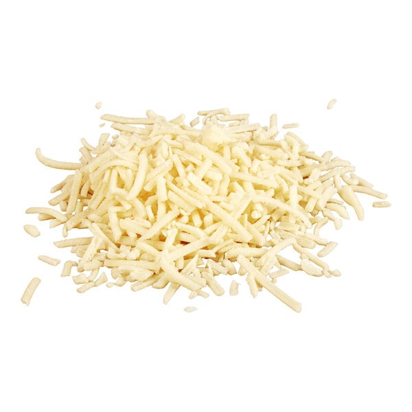 A pile of shredded Asiago cheese.