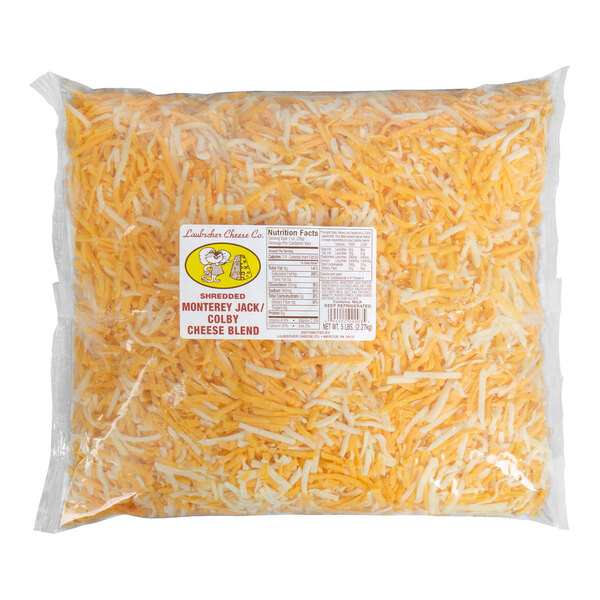 Laubscher 5 lb. Bag Feather Shredded Colby Jack Cheese Blend - 4/Case