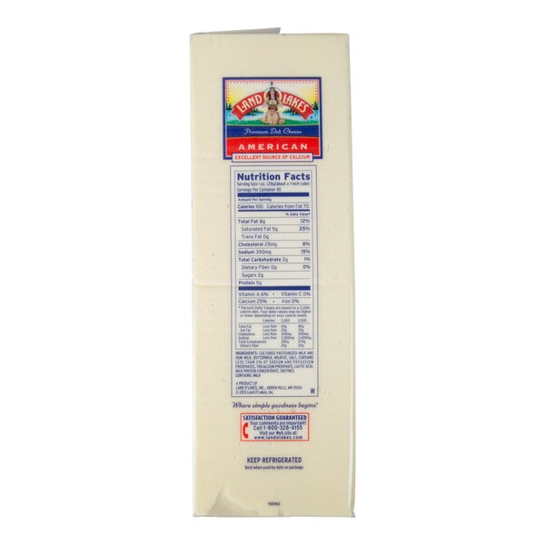 Land O Lakes 5 lb. White American Cheese - 6/Case