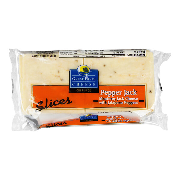 Great Lakes Cheese Pepper Jack Cheese Slices - 192/Case