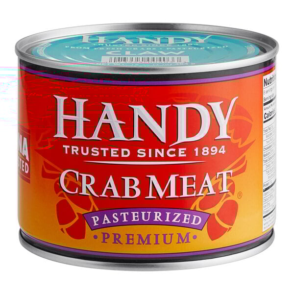 A can of Handy Claw Crab Meat.