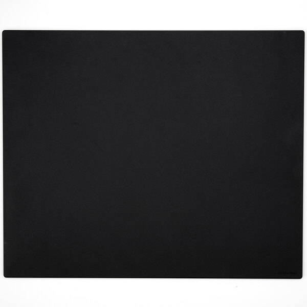 A black rectangular object with white border on a white background.