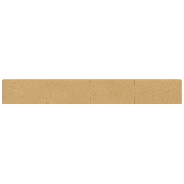 A row of brown Epicurean puzzle pieces on a white background.