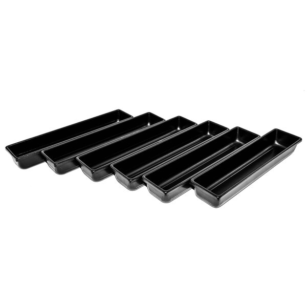 Black Plastic 6Step Produce Display Riser with Removable Pans 41" x