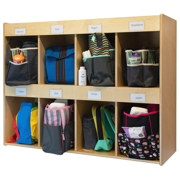 Whitney Brothers Wb1855 43 X 14 1 2 34 Wall Mounted Eight Compartment Diaper Bag Storage Cabinet