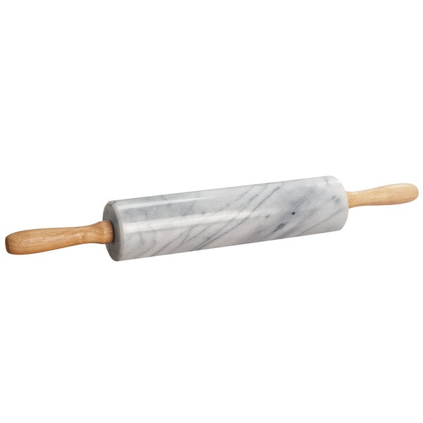Marble Rolling Pin and Base,Marble Baking Roller with Smooth Wood Handle for Kitchen Baking Tool Utensils 