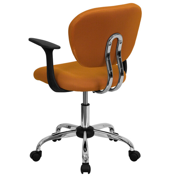 an orange office chair