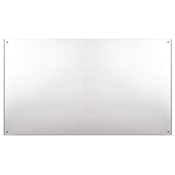 A white rectangular kids mirror with metal corners.