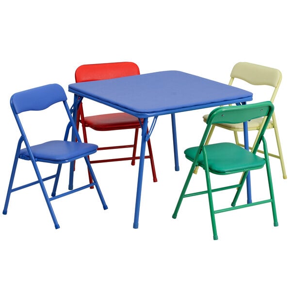 folding table and 4 folding chairs
