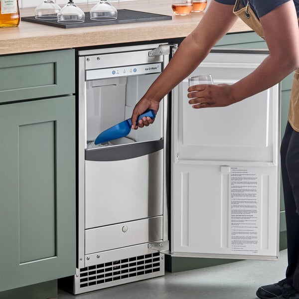 Ice-O-Matic GEMU090 15" Air Cooled Undercounter Pearl/Nugget Ice Machine with 22 lb. Bin - 115V, 85 lb.