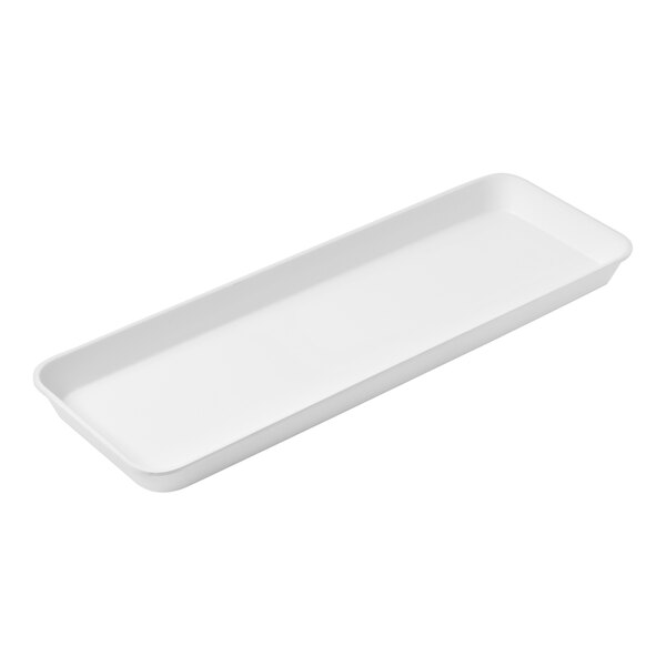 American Metalcraft 29 3/4" x 10 1/2" Rectangular White Melamine Market Tray