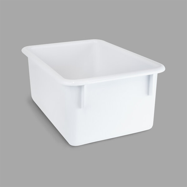 A Whitney Brothers white plastic sink pan.