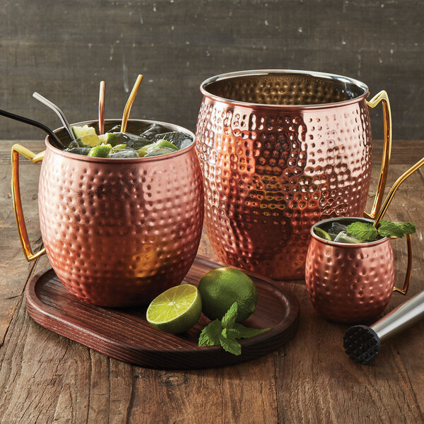 Details about   NEW American Vintage Moscow Mule Hammered Copper Finish 12.5 oz Mug Set Of 2 