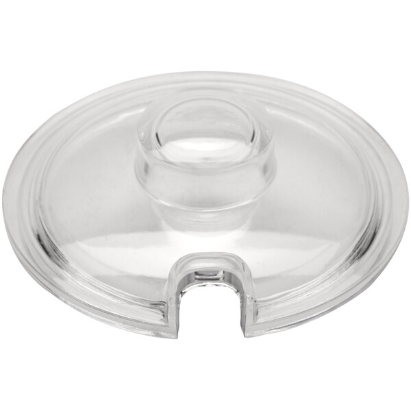 a clear plastic lid with a hole