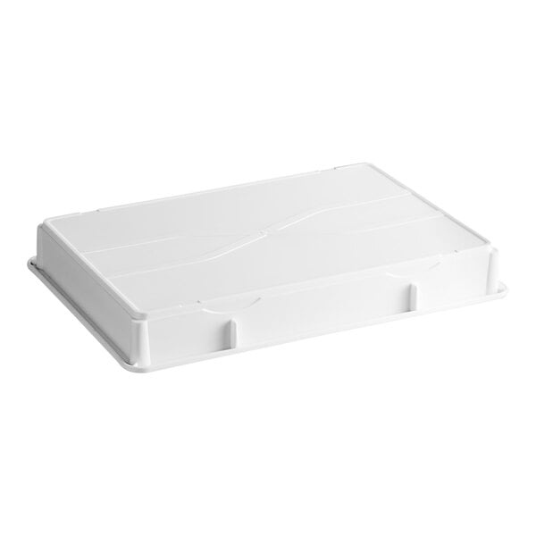 A white heavy-duty polypropylene dough proofing box measuring 18 by 26 by 3 inches.