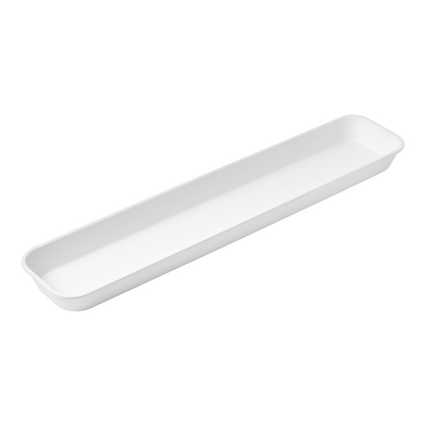 American Metalcraft 29 3/4" x 6 1/8" Rectangular White Melamine Market Tray