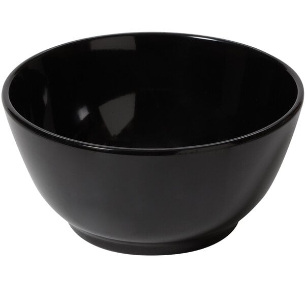 A case of 24 black melamine salad/soup bowls.