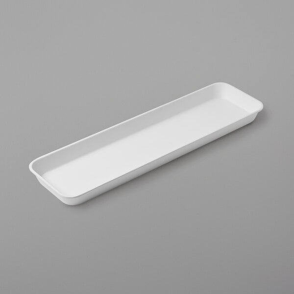 a white rectangular object on a gray background