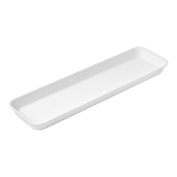 American Metalcraft 29 3/4" x 8 1/2" Rectangular White Melamine Market Tray