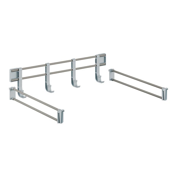 A pair of metal bars with metal rods on them.