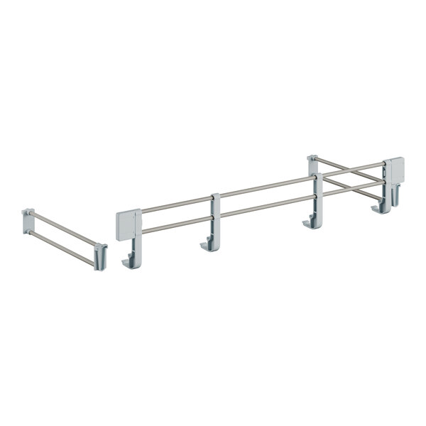 A Cambro metal shelf rail kit with two metal rods and hooks.