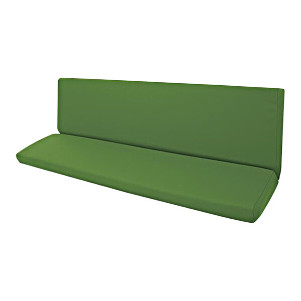 A green cushion for a Whitney Brothers reading bench.