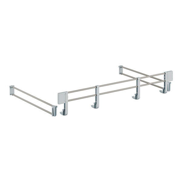 A white metal Cambro shelf rail kit with two thin metal rods and hooks.