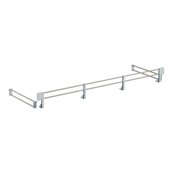 A metal bar with two silver metal rods on it.