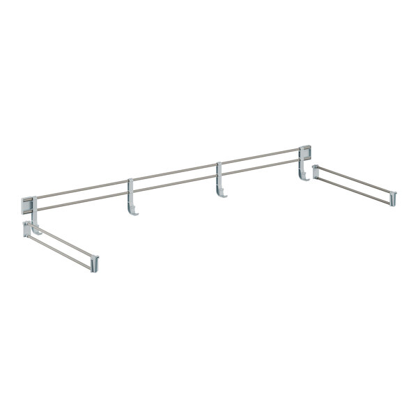 A metal bar with a pair of metal rods attached.