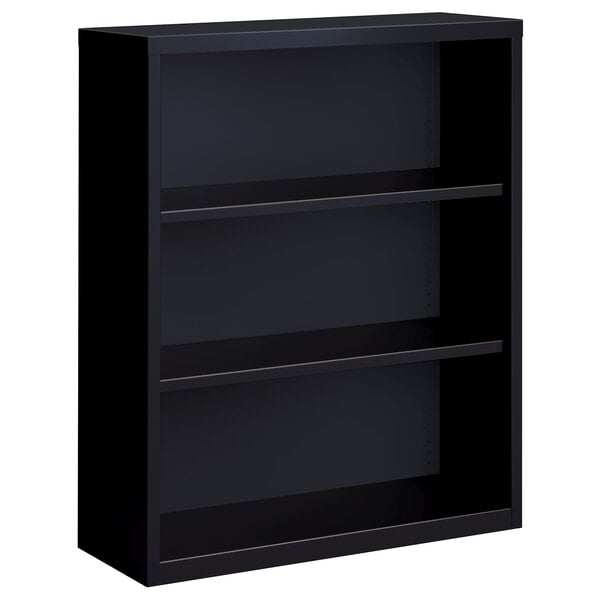 Hirsh 21990 Black 3 Shelf Welded Steel, Extra Large Black Bookcase