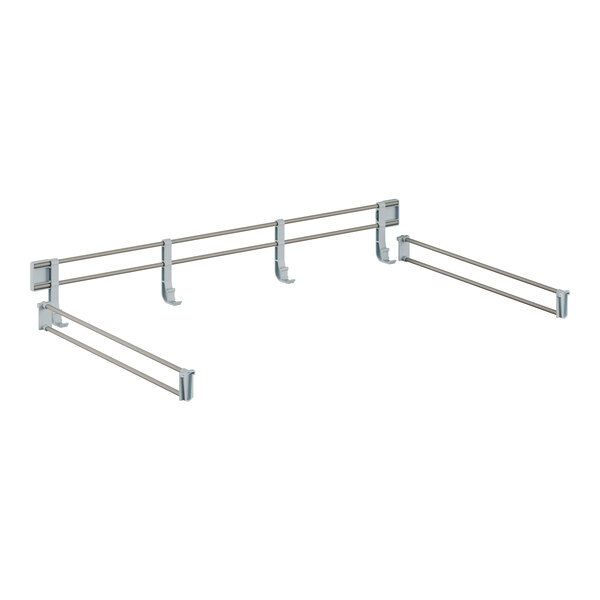 A metal bar with metal rods attached to it.