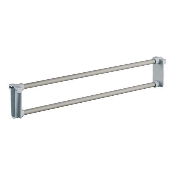 A white metal end rail kit for Cambro Camshelving®.