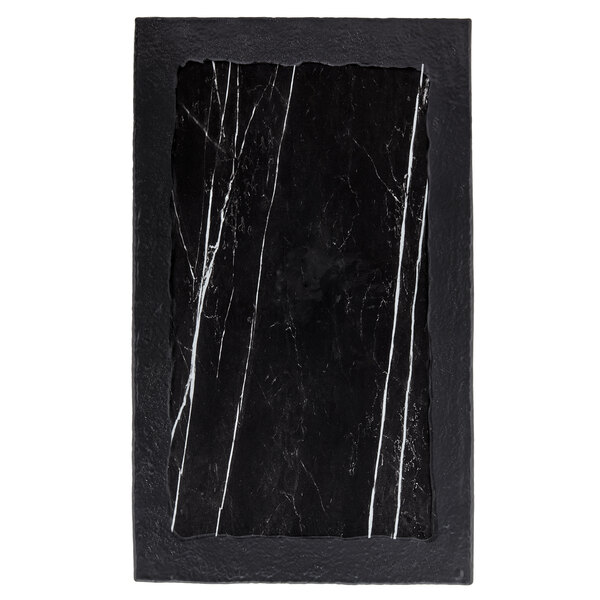 a black rectangular object with white lines