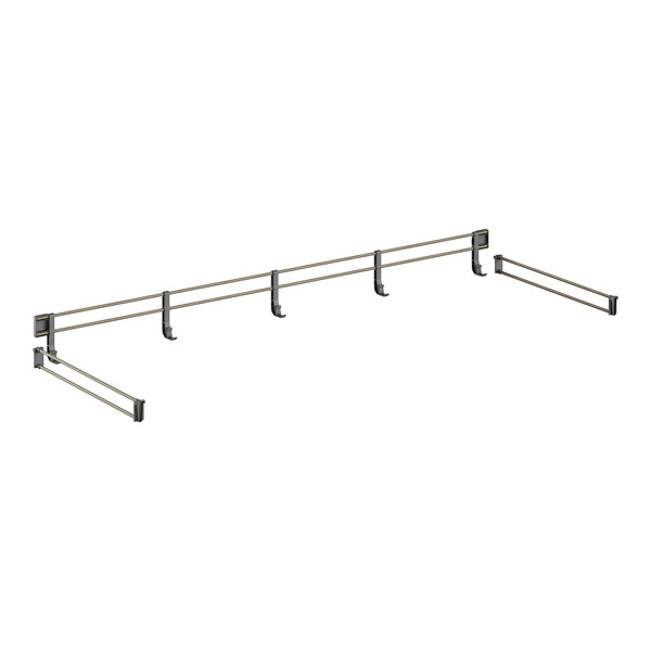 A metal bar with metal rods on it.