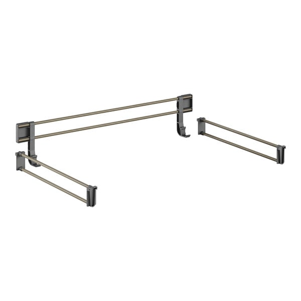 A black metal Cambro shelf rail kit with two bars and two handles.