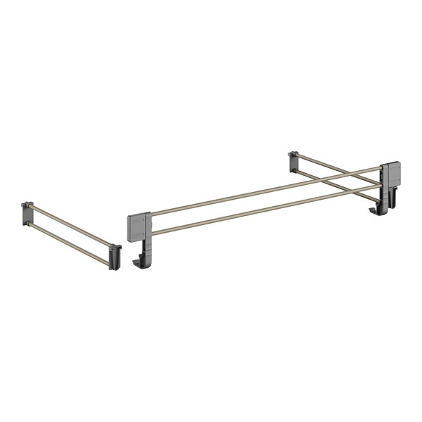 A close-up of a Cambro three-quarter shelf rail kit with two metal bars.