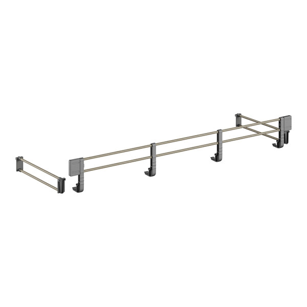 A white metal bar with two metal rods.