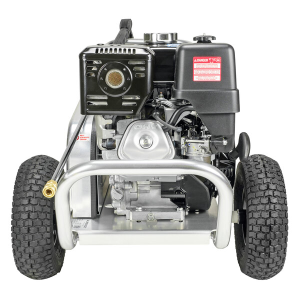 A Simpson aluminum gas powered pressure washer machine on a white background.