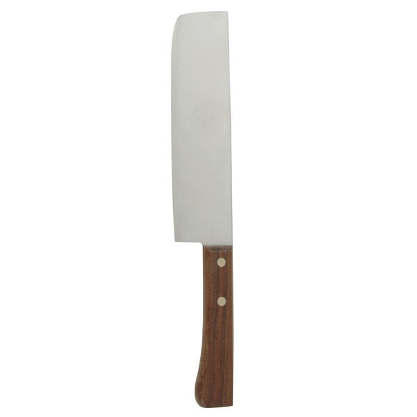 a knife with a wooden handle