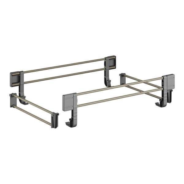 A metal frame with metal rods and two handles for a Cambro Camshelving unit.