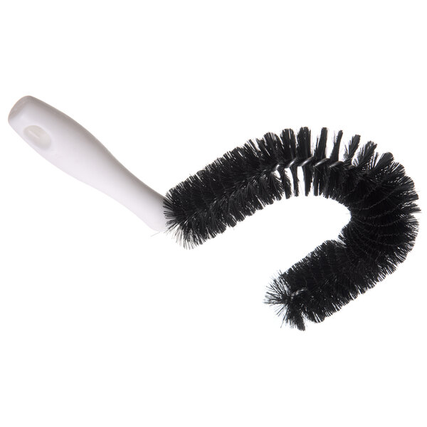 A black Carlisle bottle brush with a white brush head and handle.