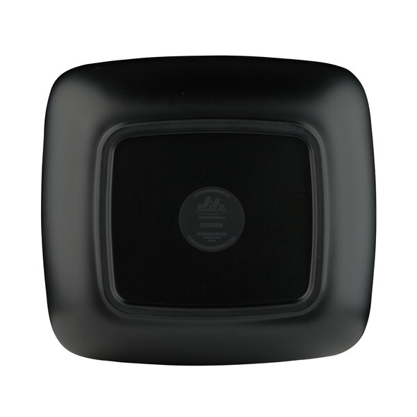 a black circle with white text