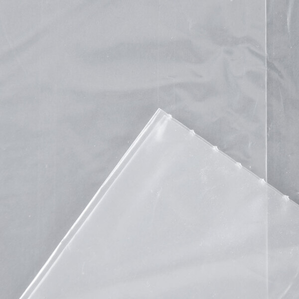 A close-up of a clear plastic LK Packaging food bag.