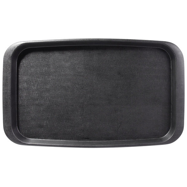 A black rectangular tray with a black border.