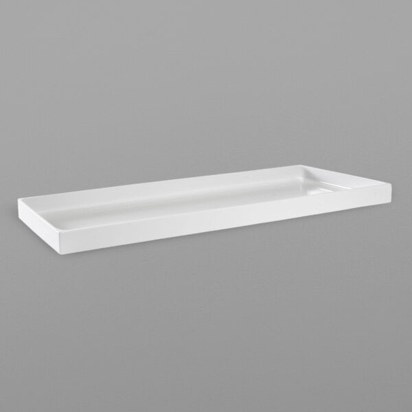A white rectangular Elite Global Solutions melamine food pan.