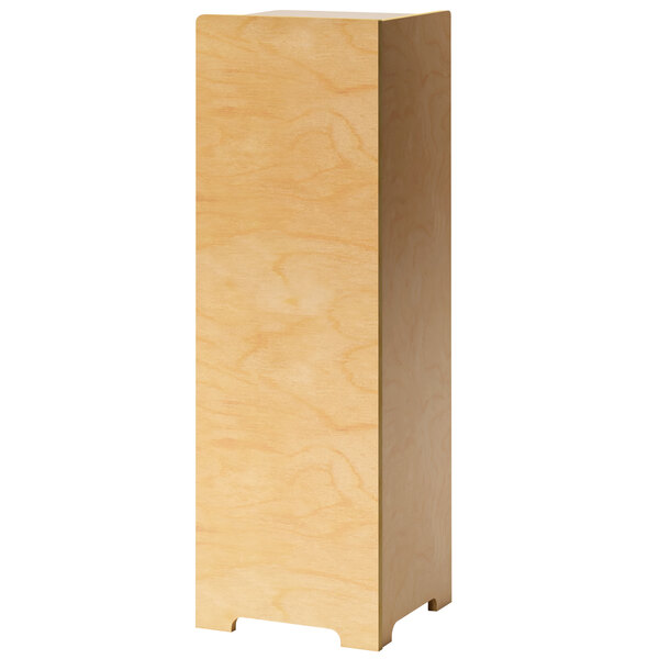A Whitney Brothers wooden corner cabinet for school-age storage.