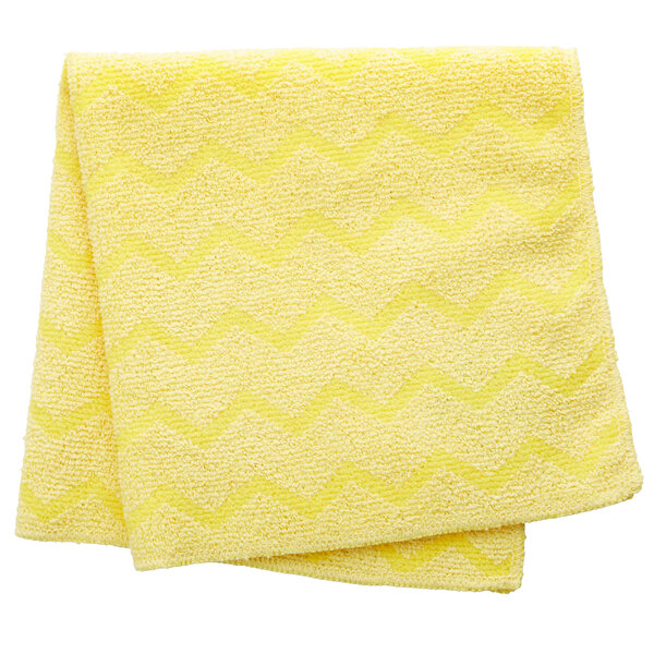 a yellow towel with zigzag pattern