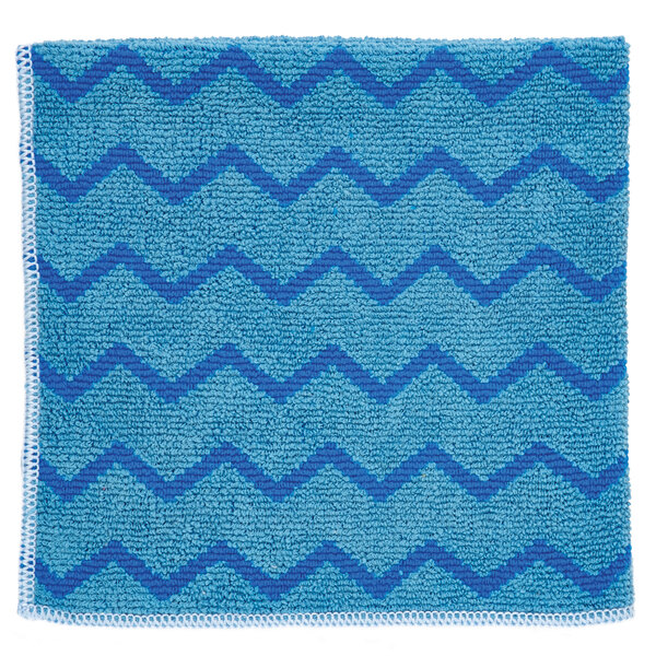 A blue and white chevron pattern on a white background.