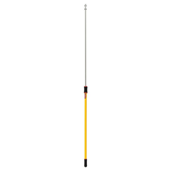 A yellow and silver Rubbermaid Quick-Connect Telescopic Pole with a red handle.